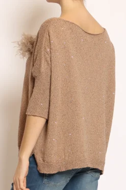 Kontatto Maglia micropaillettes con spilla