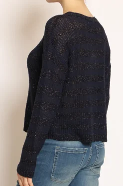 Kontatto Maglia righe traforata in lurex