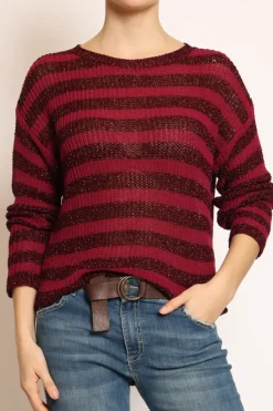 Kontatto Maglia righe traforata in lurex