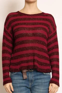 Kontatto Maglia righe traforata in lurex