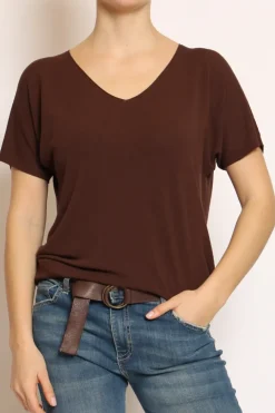 Kontatto Maglia scollo v in filo di viscosa