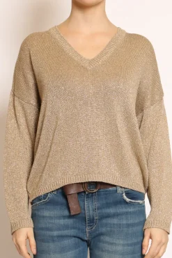 Kontatto Maglia scollo v in lurex