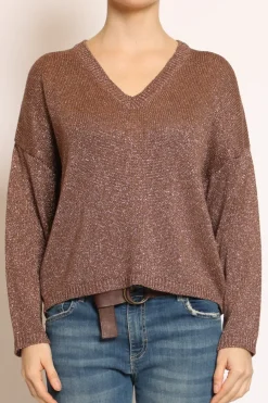 Kontatto Maglia scollo v in lurex