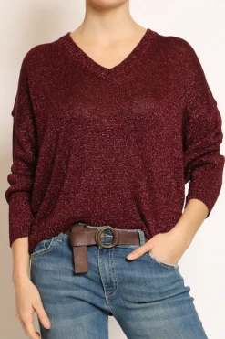 Kontatto Maglia scollo v in lurex