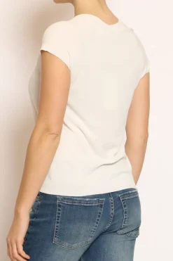 Kontatto Maglia scollo V manica corta off white
