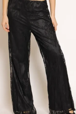 Kontatto Pantalone doppiato pizzo nero