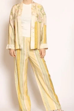 Wu'Side Pantalone fantasia elastico dietro cipria/olio/rosa