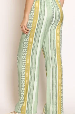 Wu'Side Pantalone fantasia elastico dietro acqua/verde/salvia