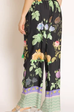 Wu'Side Pantalone fantasia nero/viola/verde