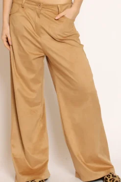 Tensione In Pantalone GIUSI wide leg effetto suede