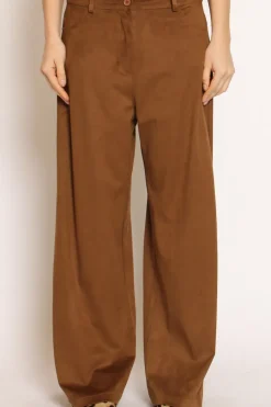 Tensione In Pantalone GIUSI wide leg effetto suede