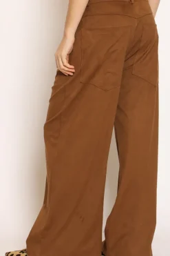 Tensione In Pantalone GIUSI wide leg effetto suede