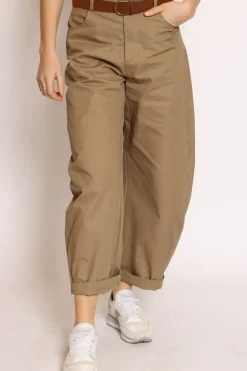 Vicolo Pantaloni mom fit 100 % cotone kaki