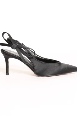Divine Follie Slingback punta raso nero