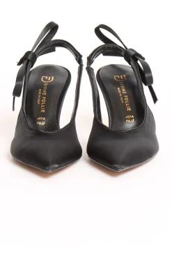 Divine Follie Slingback punta raso nero