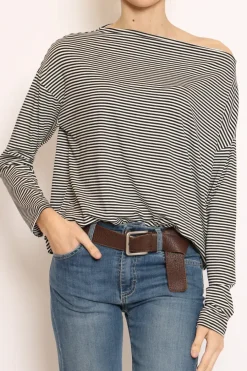 Zeroassoluto T-shirt CLOE righe in jersey bianco/nero