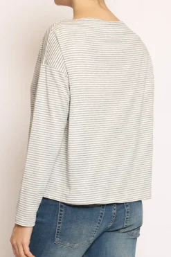 Zeroassoluto T-shirt CLOE righe in jersey grigio/bianco