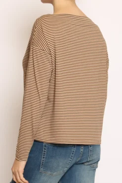 Zeroassoluto T-shirt CLOE righe in jersey moro/beige