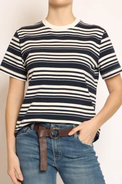 Tensione In T-shirt girocollo scatola righe
