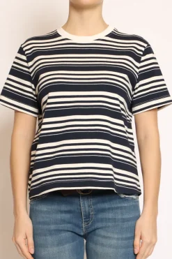 Tensione In T-shirt girocollo scatola righe