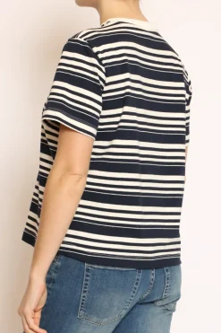 Tensione In T-shirt girocollo scatola righe