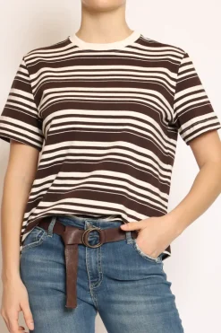 Tensione In T-shirt girocollo scatola righe