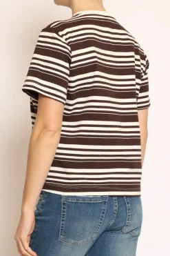 Tensione In T-shirt girocollo scatola righe