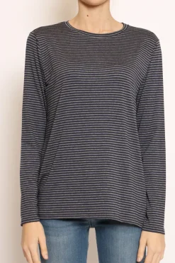 Zeroassoluto T-shirt manica lunga righe grigio/blu