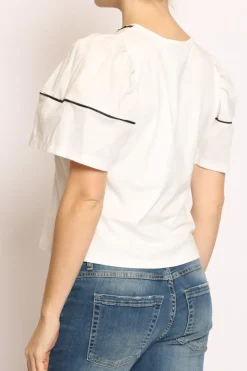 Have one T-shirt manica palloncino righina bianco/bianco