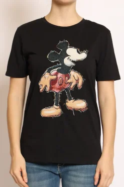 Tensione In T-shirt patch topo nero mickey