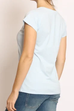 T-shirt scollo V elasticizzata mezza manica