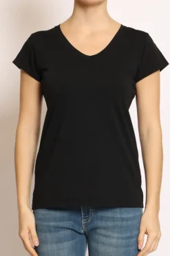 T-shirt scollo V elasticizzata mezza manica