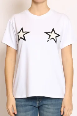 Vicolo T-shirt stelle bianco