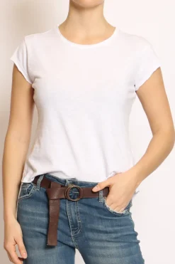 T-shirt taglio vivo cotone fiammato mezza manica