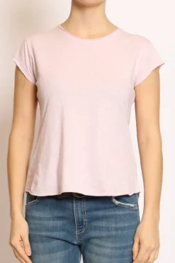 T-shirt taglio vivo cotone fiammato mezza manica