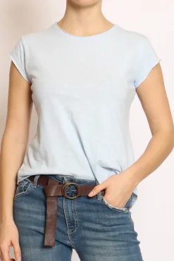 T-shirt taglio vivo cotone fiammato mezza manica
