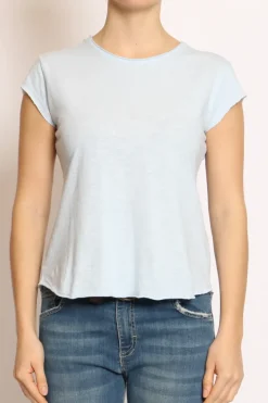 T-shirt taglio vivo cotone fiammato mezza manica